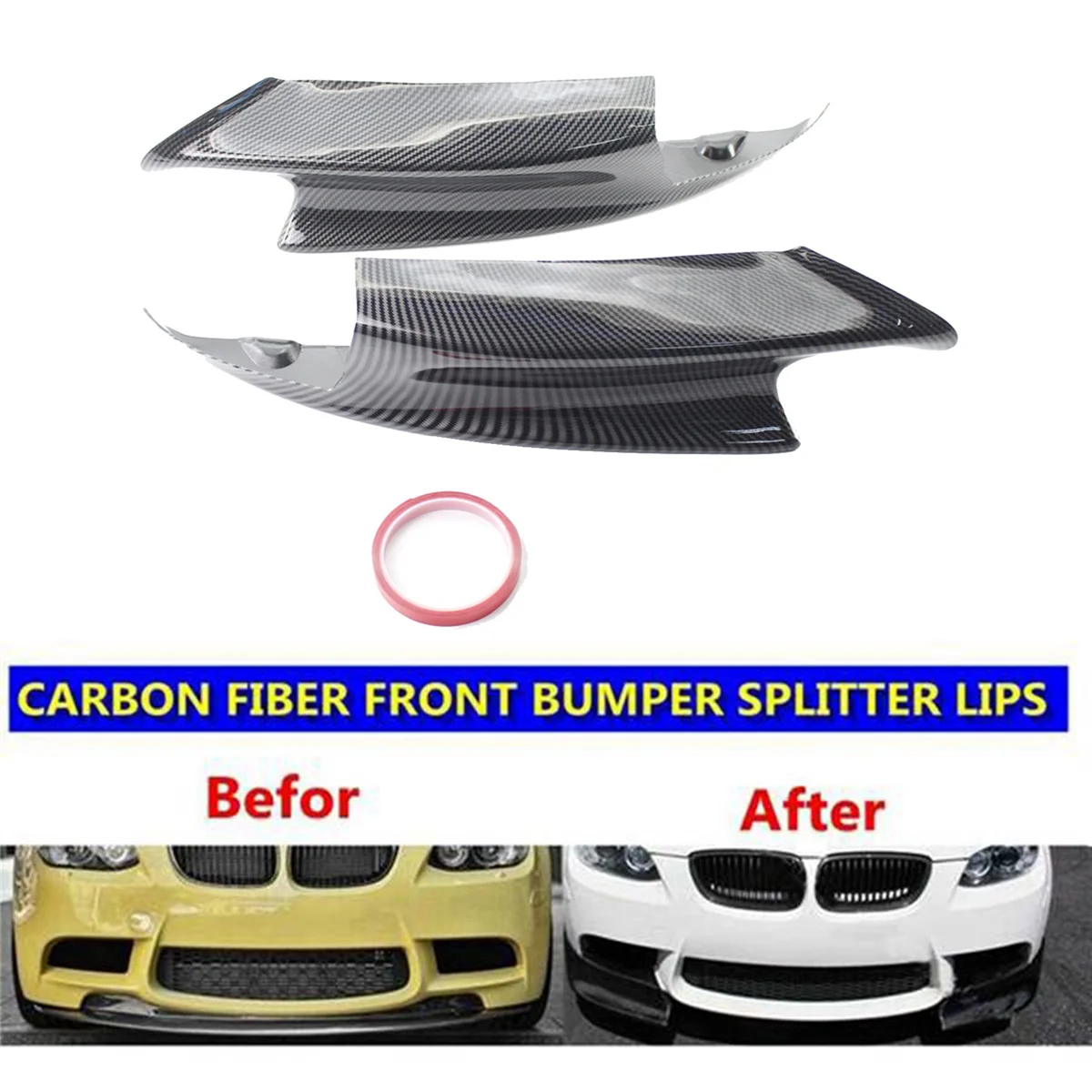 1Pair Car Front Left & Right Lower Bumper Splitter for BMW E90 E92 E93 M3 2006-2013 Front Lip Trim Protective Guard