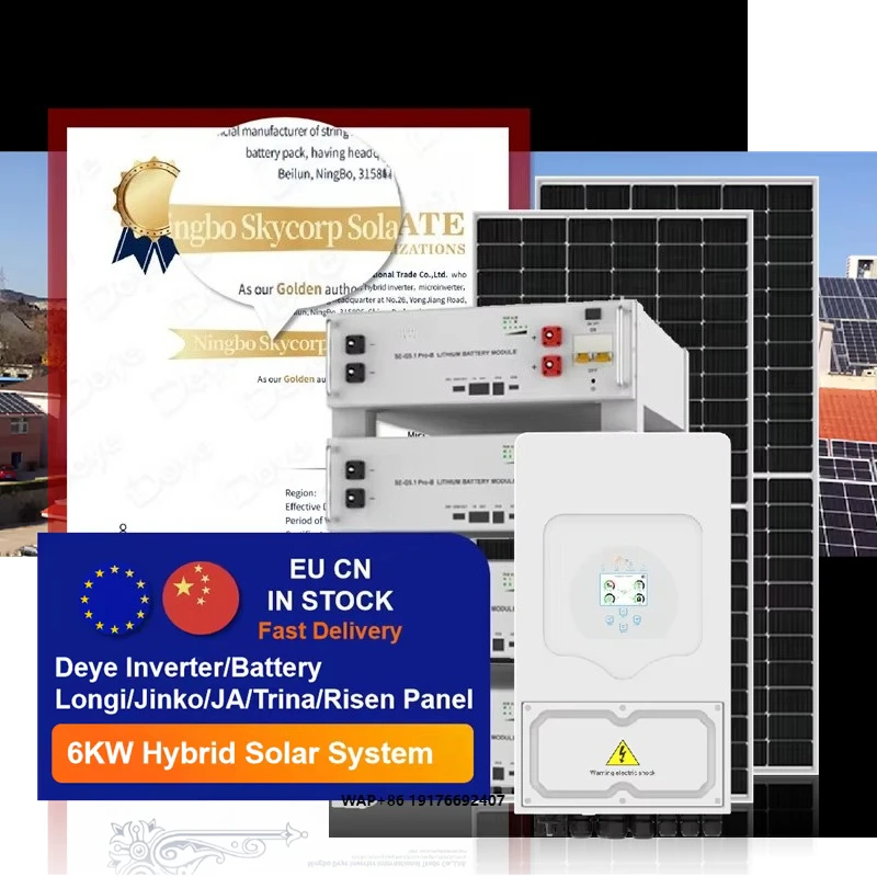 Deye 6KW ‘MPPT Solar Energy System SUN-6K-SG03LP1-EU Complete Home Power Kit with Hybrid Inverter Battery Storage Unit