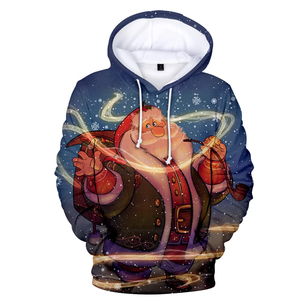 2023 Herfst/Winter Trui Kersttrui Kerstmuts Saint Sneeuwpop Trui Digitale Print Hoodie Trui Heren Trui A05