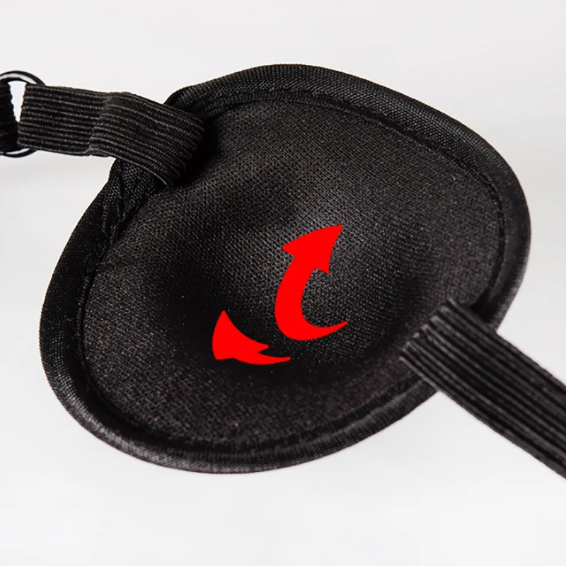 Pirata olho remendo unisex preto único olho remendo eyepatch um olho lavável ajustável côncavo olho remendo criança pirata cosplay traje