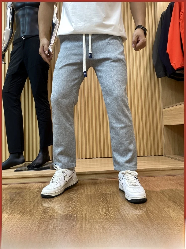 

Американские ретро эластичные хлопковые полиэстеровые мужские свободные прямые повседневные спортивные спортивные штаны молодежные модные длинные брюки осень