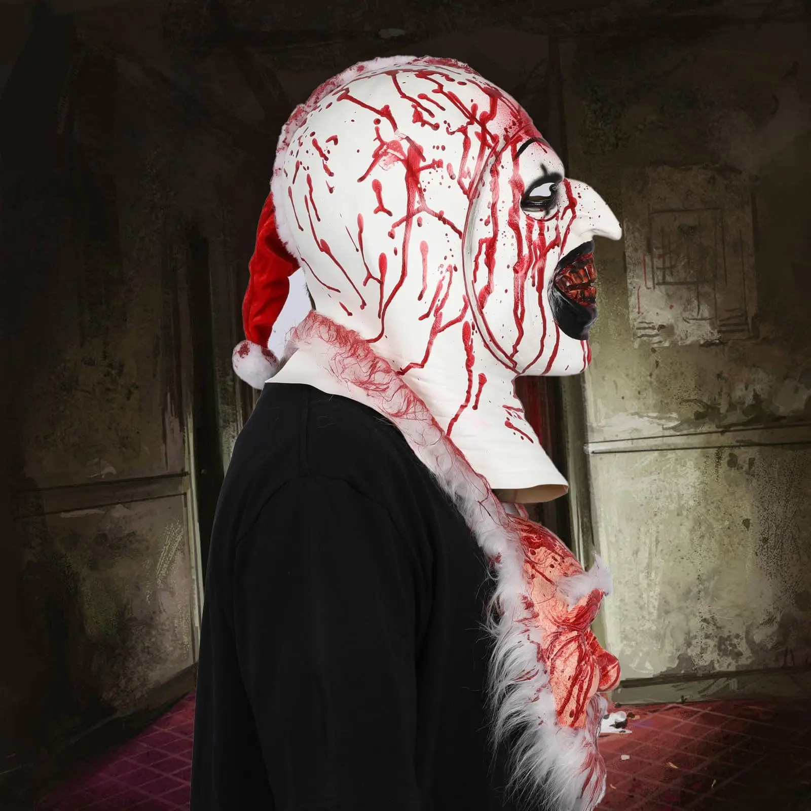 블러디 클라운 마스크 아트 더 클라운 라텍스 마스크 무서운 킬러 풀 헤드 헬멧 할로윈 코스프레 의상 소품 성인용