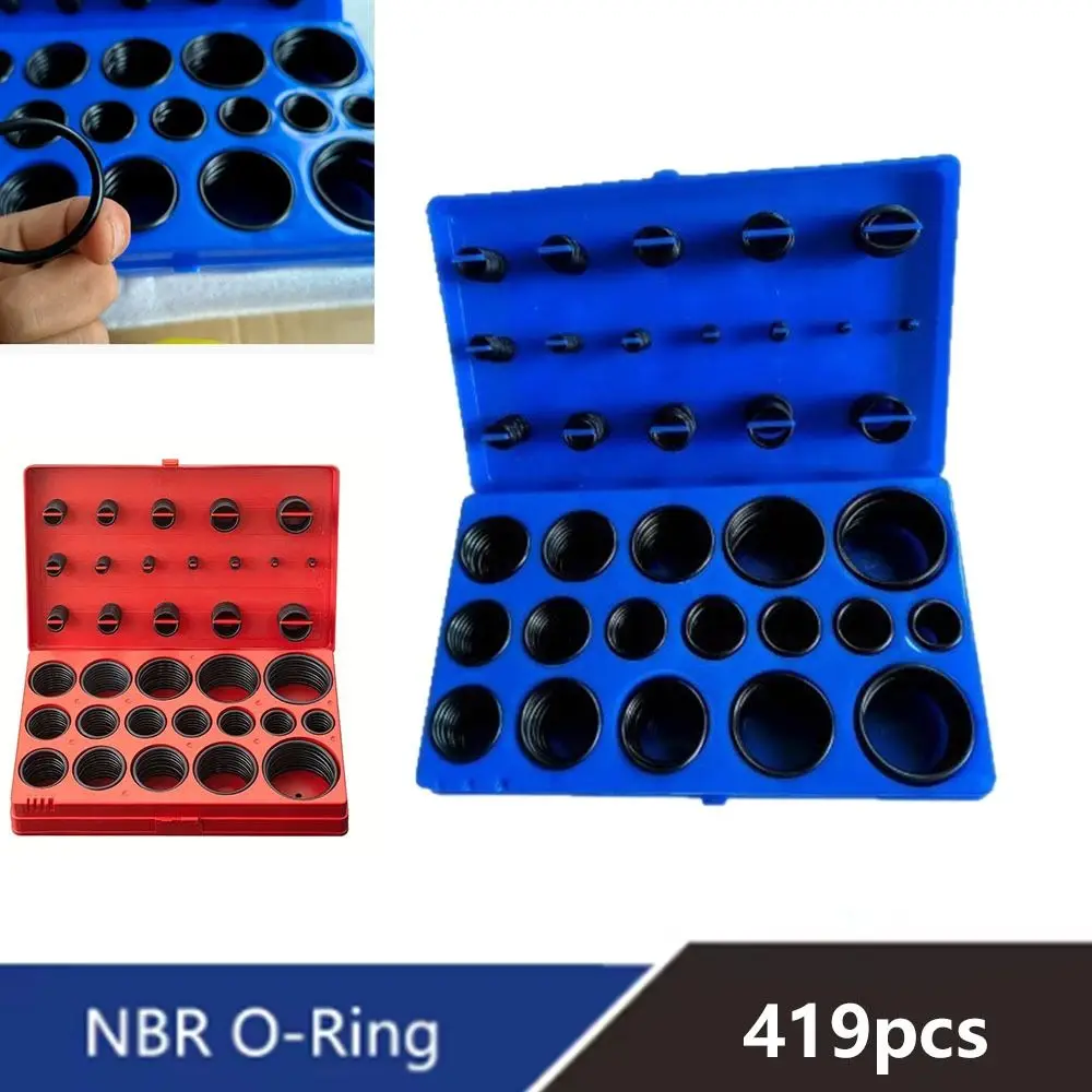 

419PCS Universal O Ring Assortment Flexible Washer Rubber O Ring Replacement Professional Nitrile Rubber Seals Cars