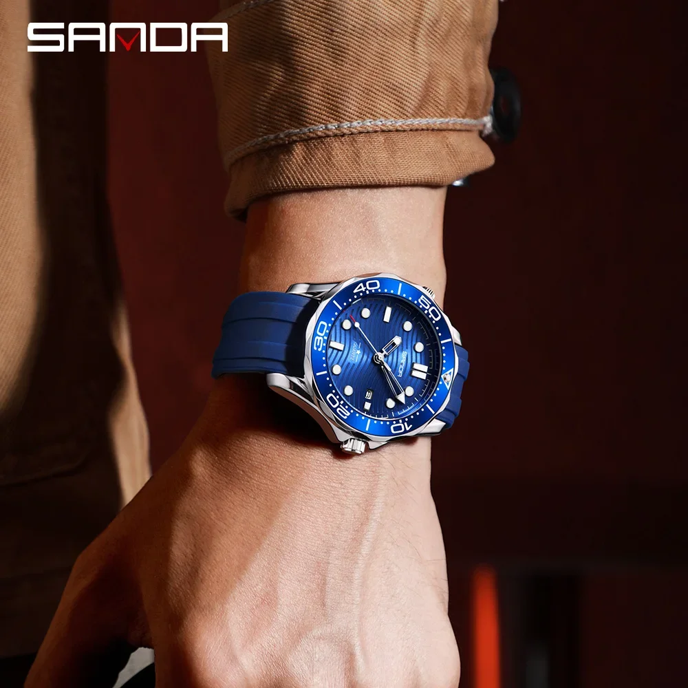 SANDA 2025 New Men's Quartz Watch TEMU Multifunctional Waterproof Luminous Calendar Business Men's Quartz Watch 1145