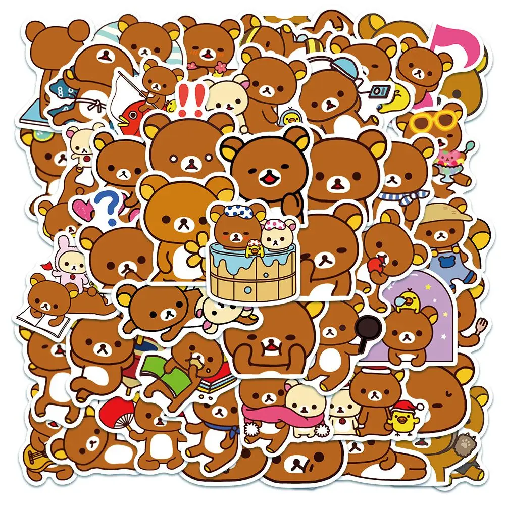 Monopatín equipaje teléfono móvil pegatina de animales pegatinas de Rilakkuma DIY Scrapbooking pegatina de oso de dibujos animados pegatinas de grafiti