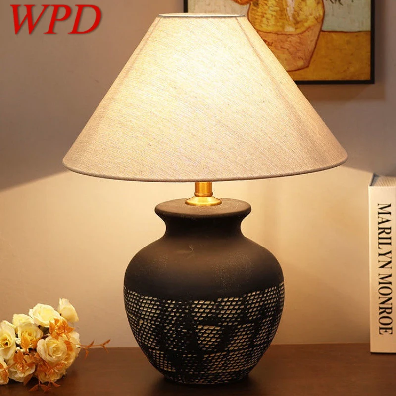 

WPD Nordic Ceramic Table Lamp Modern Art Living Room Bedroom Study Villa LED Originality Desk Light