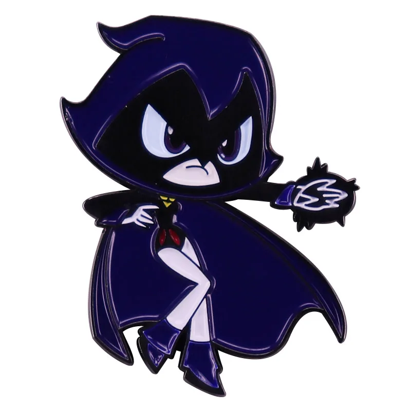 Raven-Teen-Titans Esmalte Pin Nostálgico Comic Badge Moda Joias Presente