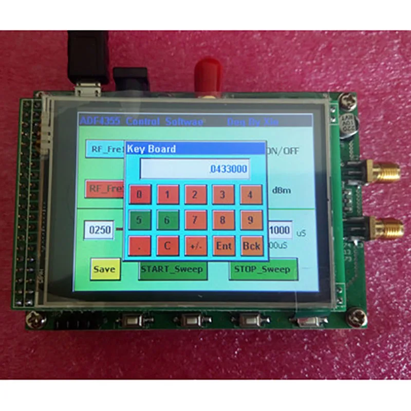 ADF4355 250M-6.8G module touch color screen sweep RF signal generator VCO microwave frequency synthesizer PLL