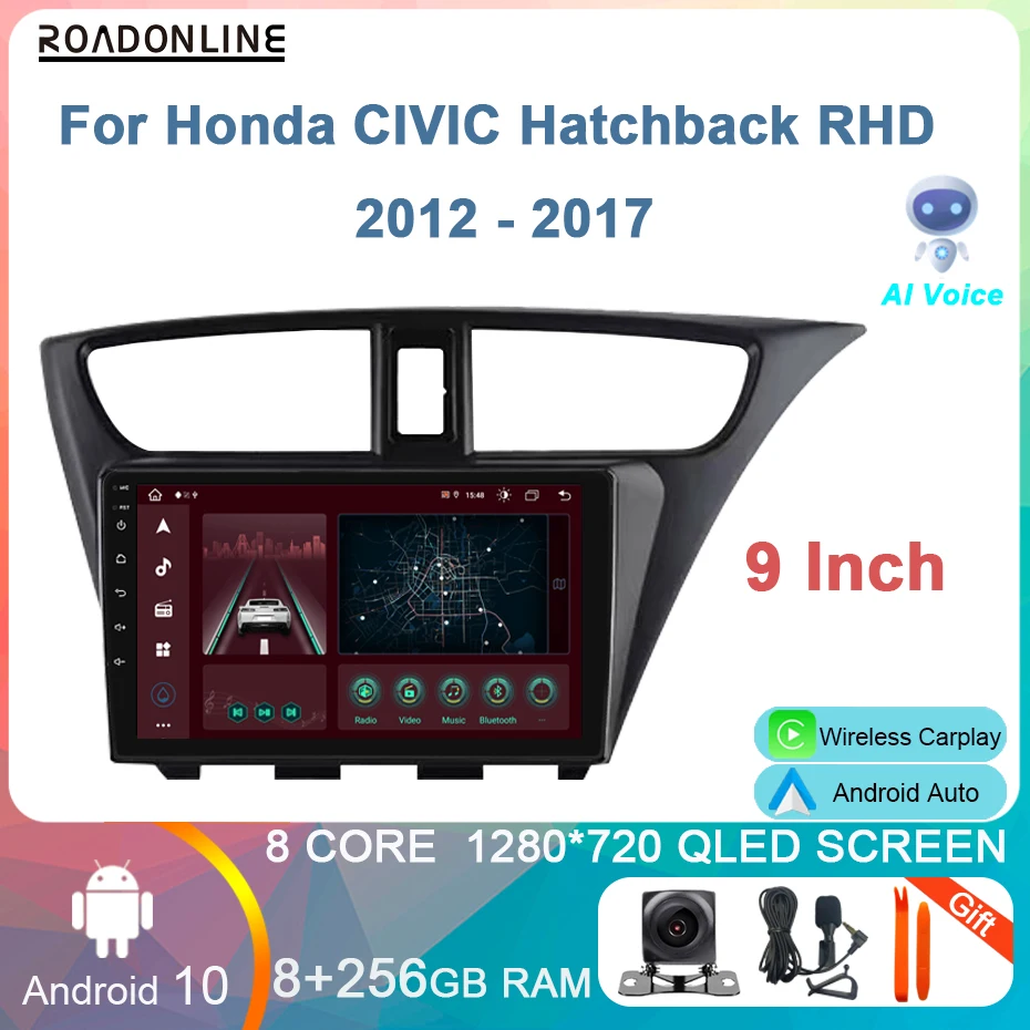 

Автомагнитола для Honda CIVIC Hatchback, 8 + 256 ГБ, Android 10, RHD 2012-2017, GPS, 4G, Wi-Fi