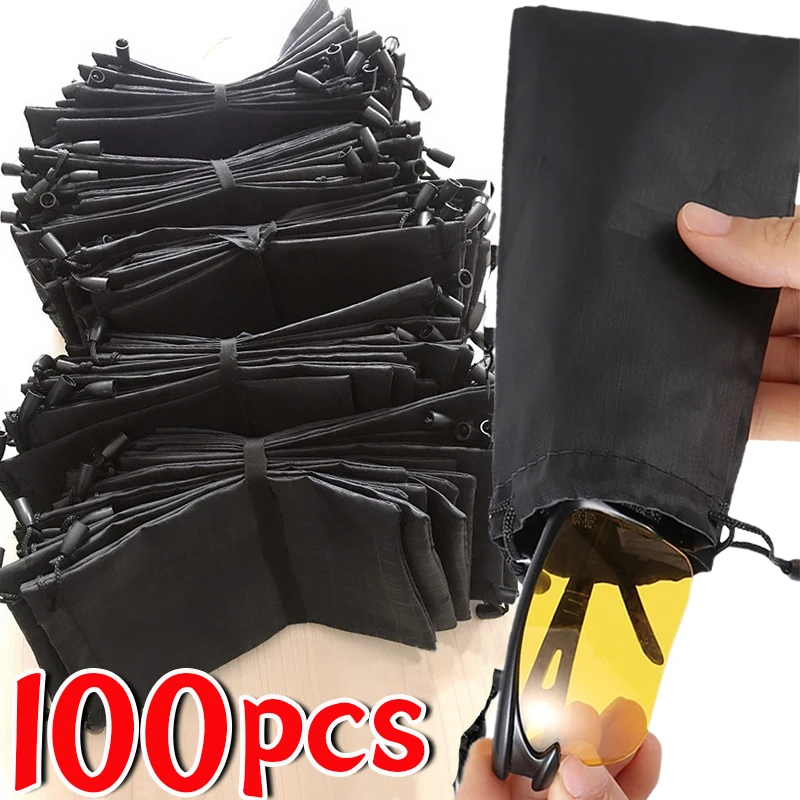 

100/1pcs Soft Cloth Waterproof Sunglasses Bag Microfiber Dust Storage Pouch Glasses Carry Bag Portable Eyewear Case Container