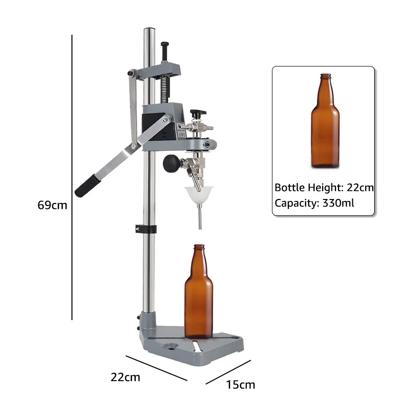 Imagem -02 - Estação de Enchimento de Garrafas de Cerveja Manual Enchimento de Garrafas Flexíveis de Metal Máquina de Engarrafamento de Cerveja contra Pressão