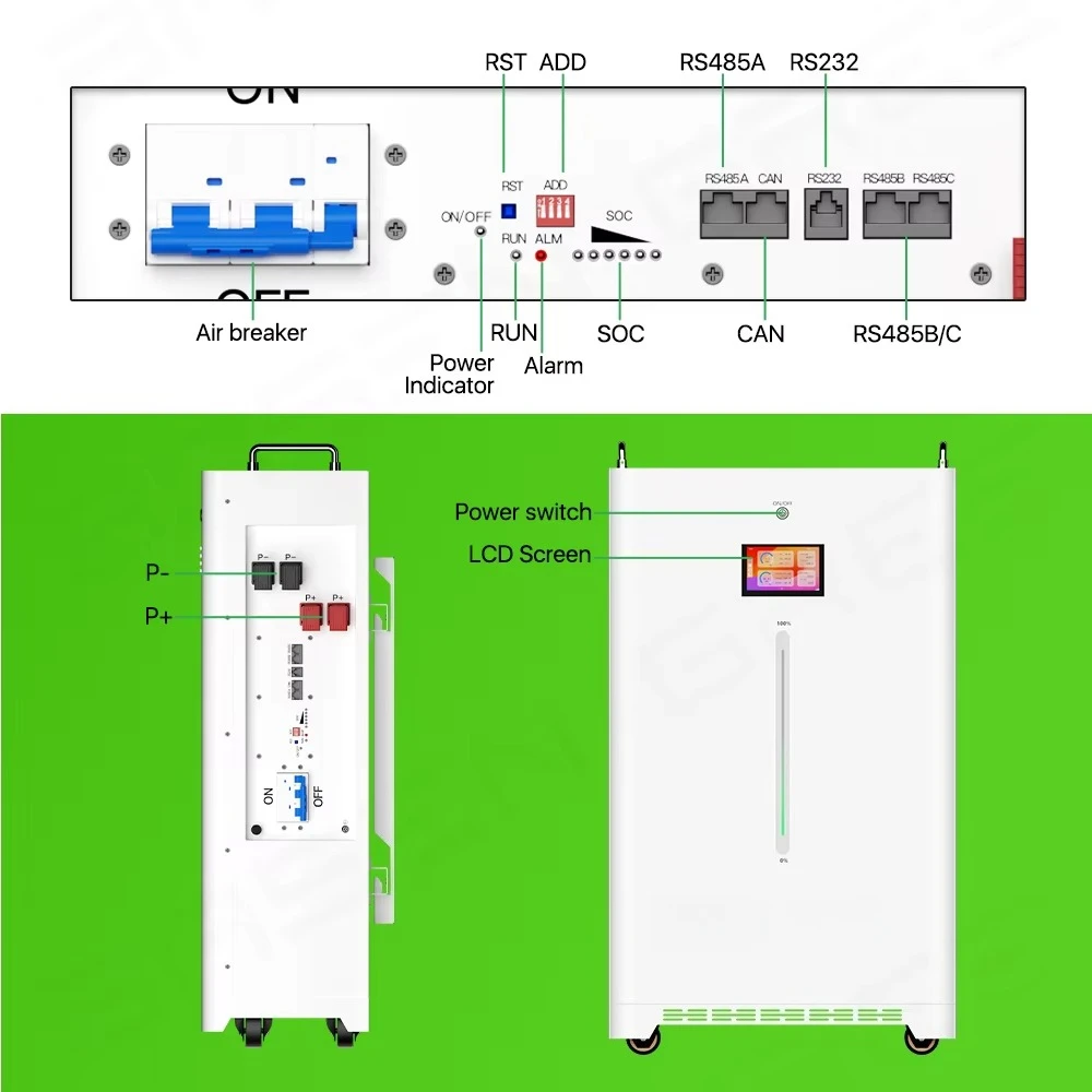 48V 51.2V 280Ah 300ah Solar Lithium Battery Pack 10kwh 11Kwh 15kwh 16kwh 30kwh LiFePO4 Solar Energy Storage Battery
