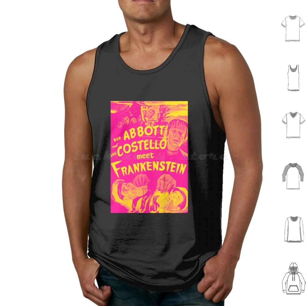 Abbott And Costello Meet Frankenstein / Pink Variant Tank Tops Print Cotton Cinema Movies Horror Comedy Movie Geek Film