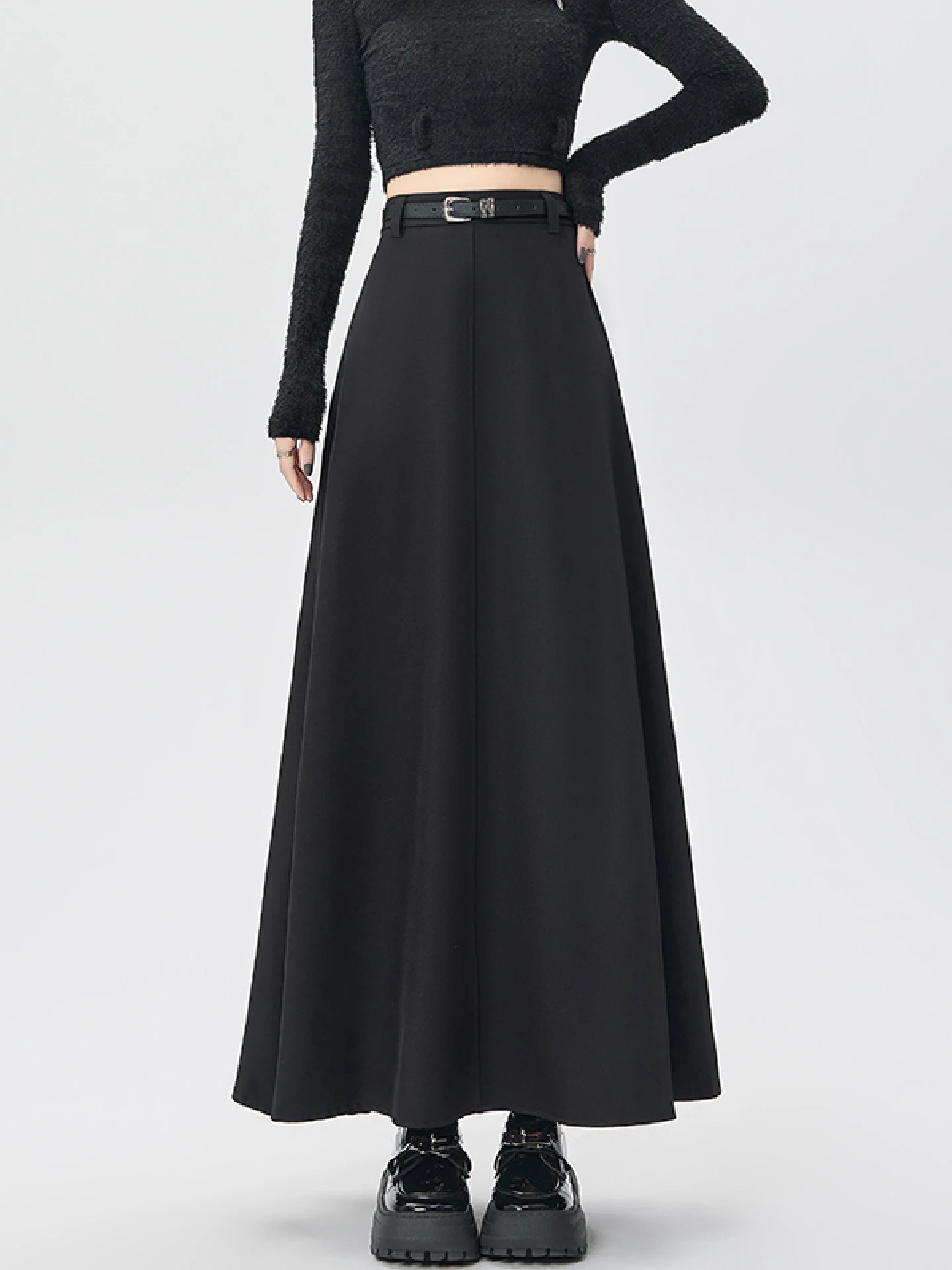 

Юбка-костюм Bla, прямого кроя, с высокой талией, плиссированная, А-силуэт, для женщин, весна-осень, новая, в корейском стиле, удобная для повседневной носки