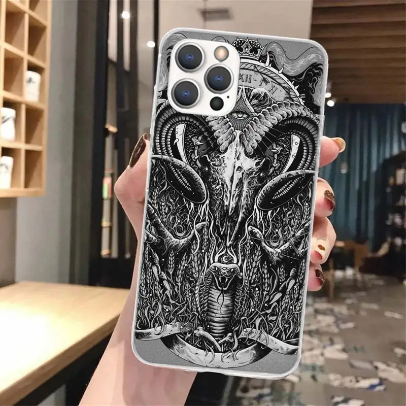 Satanic Goat Satan Devil Soft Phone Case For iPhone 16 15 14 13 12 11 Pro Max X XR XS 7 Plus 8 + SE 2020 Pattern Customized Cove