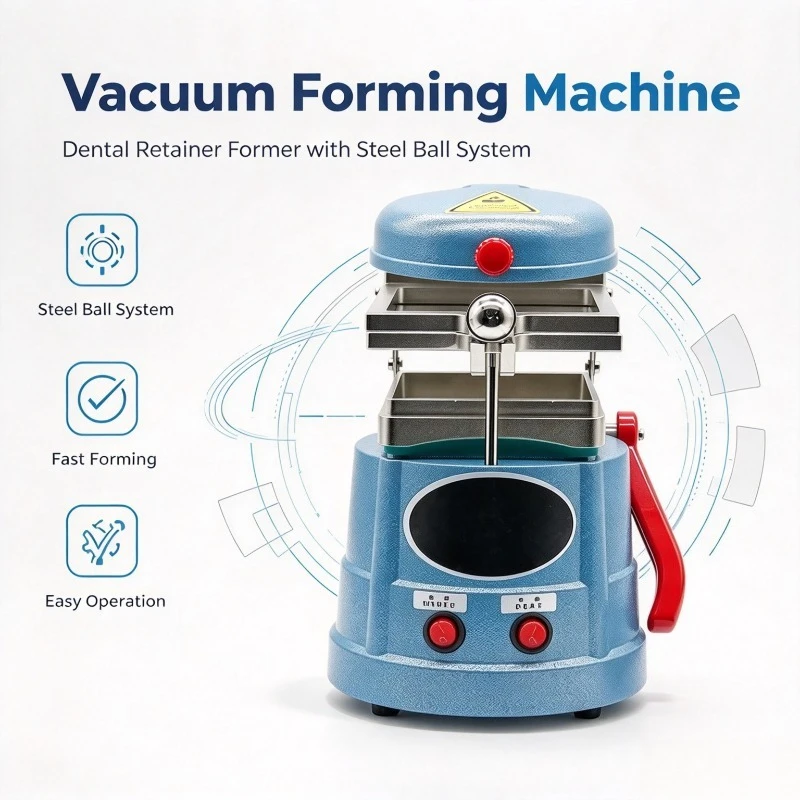 Dental Vacuum Forming Machine with Steel Balls Thermoplastic Molding Equipment for Retainer Making Dental Lab Use