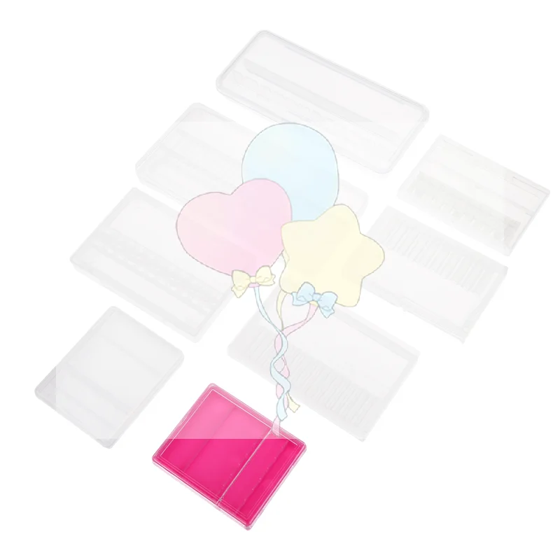 1/5개 네일 아트 드릴 디스플레이 스탠드 보관함 드릴 비트 밀링 커터 액세서리 박스 네일 아트 도구