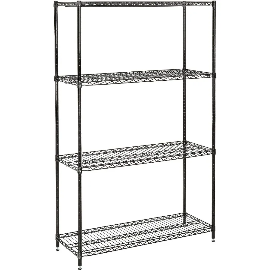 Economy Adjustable Wire Shelving Unit, 4 Tier, NSF Listed Commercial Storage Rack, 18