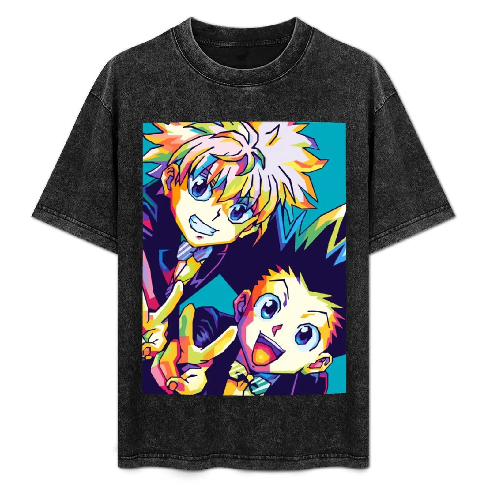 

Killua And Gon Cool Wpap Art T-Shirt Anti-Fade Casual Tee Shirt