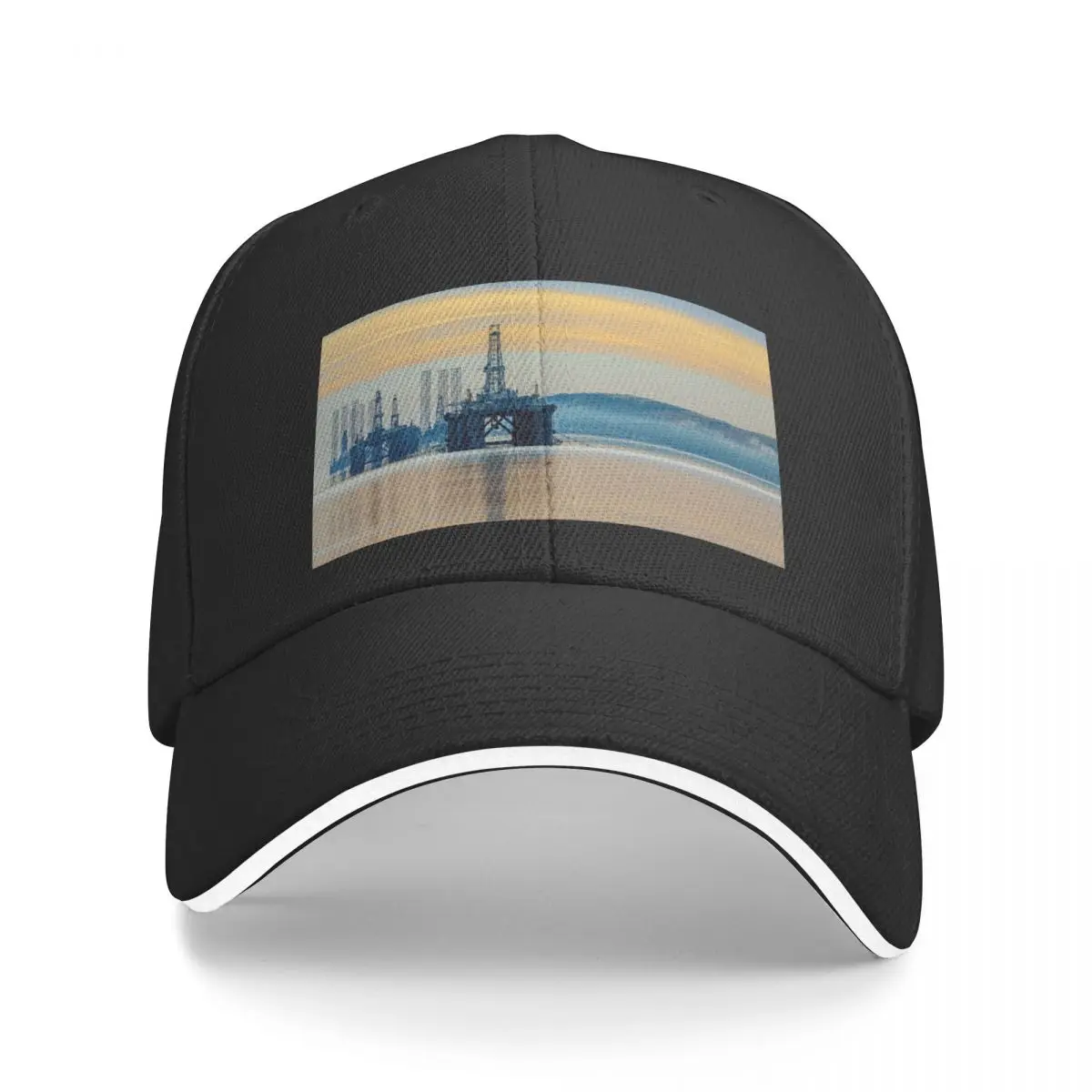 Oil rig sunrise Baseball Cap Icon derby hat Mountaineering Rave Women's Beach Outlet 2025 Men's