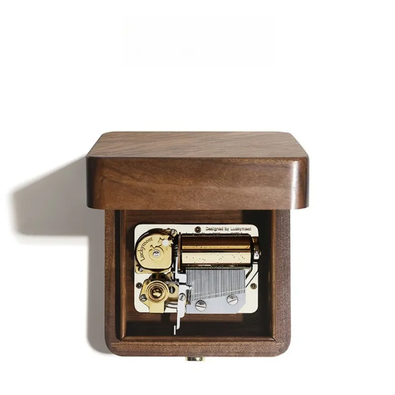 Music box, piano paint music box, birthday gift for girls 30 scales [walnut solid wood model]