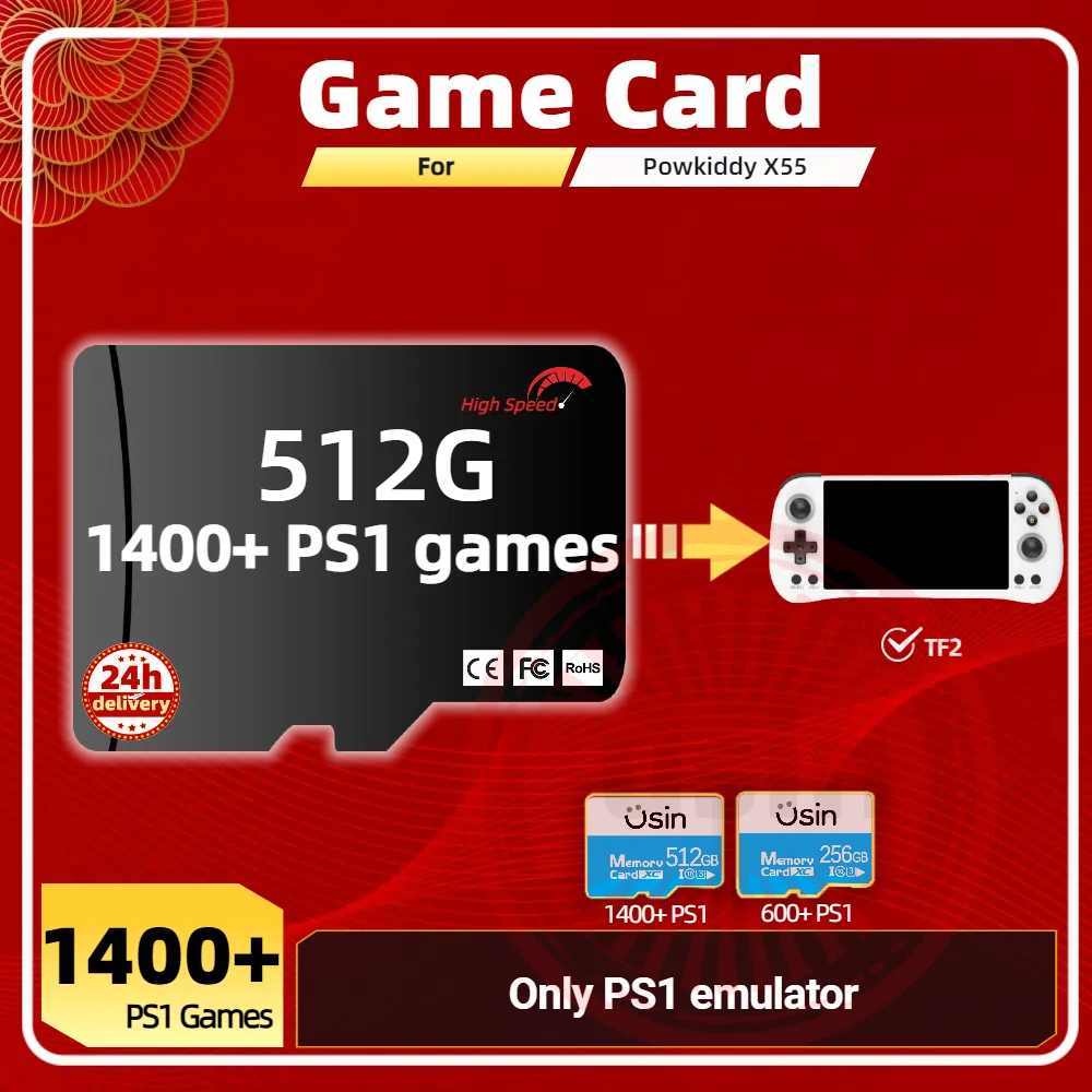 Imagem -06 - Cartão de Jogo para Psp Memória X55 tf Plug And Play Pré-instalação Jogos Retros sd Jogos Portátil Alta Velocidade 512 gb 256 gb 128 gb Powkiddy-ps1