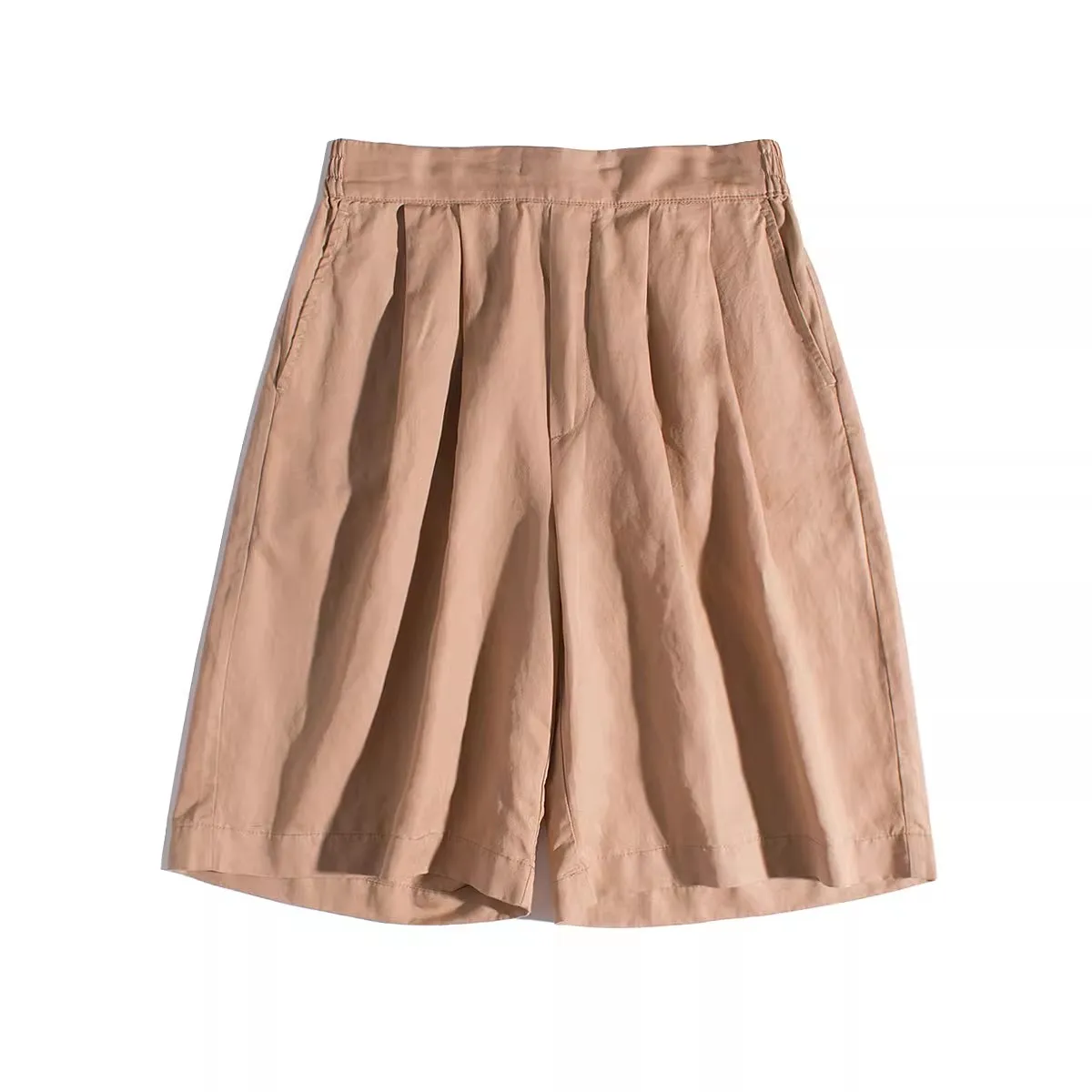 Summer women's casual solid color high-pressure loose shorts