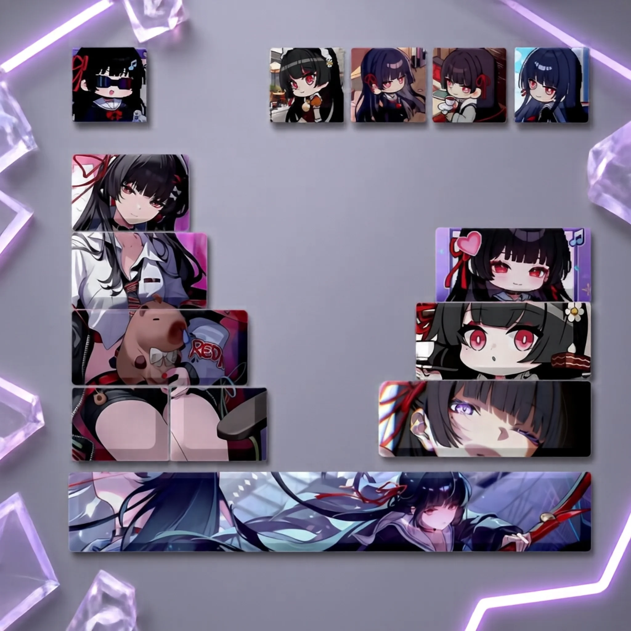 14 Key/set Wuthering Waves Pbt Keycaps Chisa Wear Resistant Mechanical Keyboard Original Height Anime Keycap Set Gift