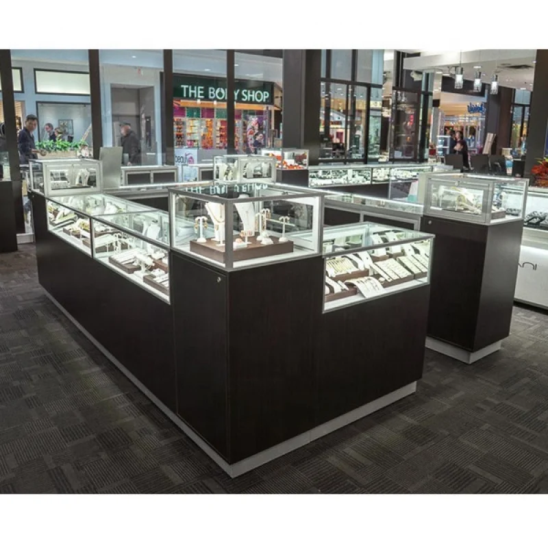 

2025customized.Custom Jewelry Display Island Mall Modern Jewelry Kiosk Showcase with LED Light