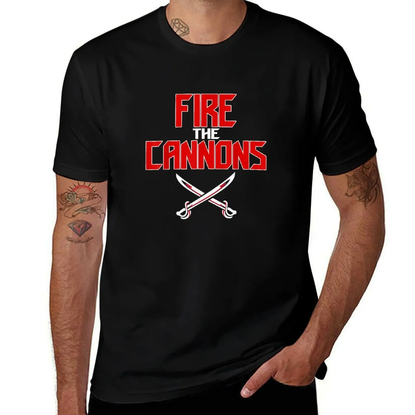 T4mpa.B4y Football | Fire The Cannons Touchdown T-Shirt All Match Print Short Sleeve Top