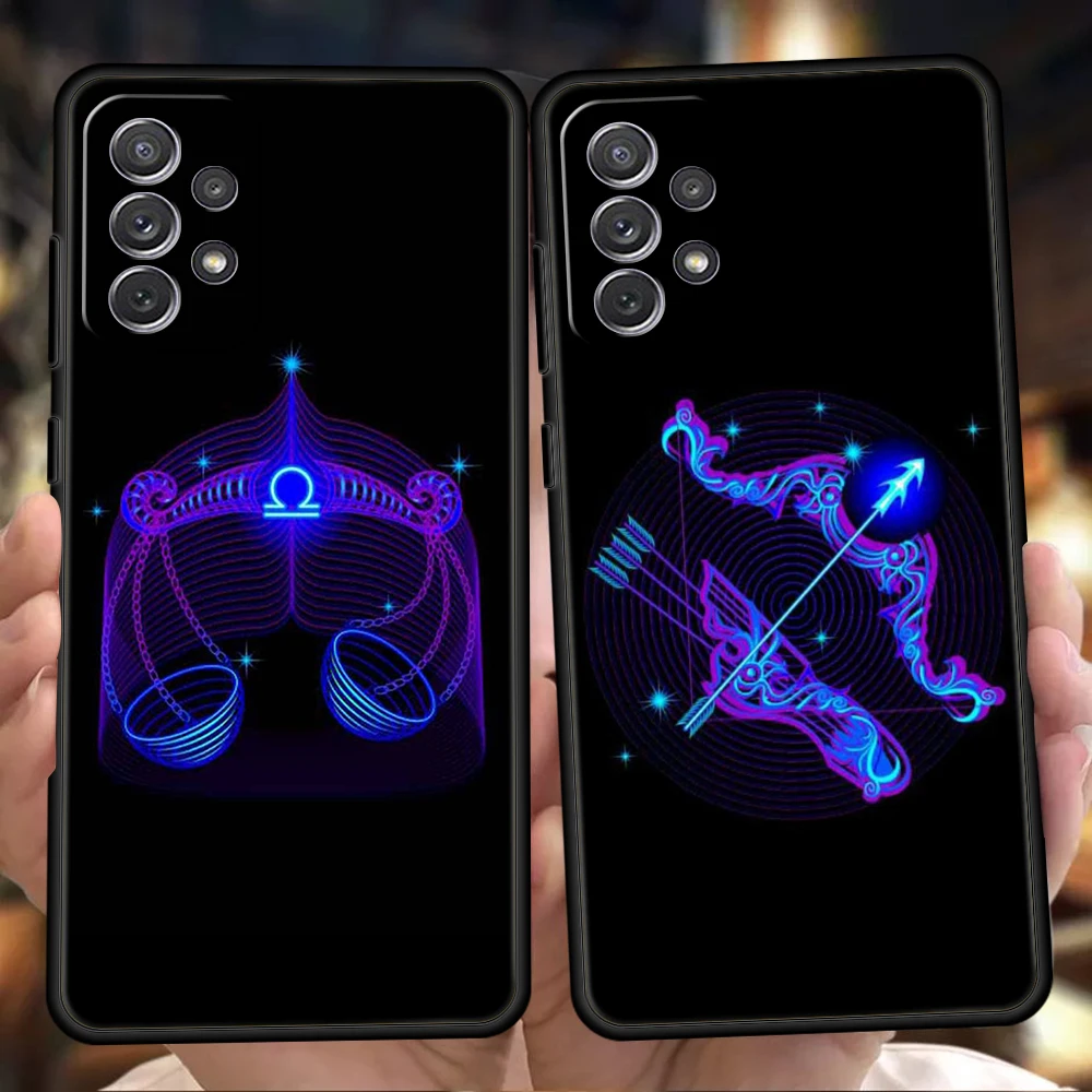 Zodiac Sign Silicone Case For Samsung Galaxy A32 A52 A13 A22 A72 A51 A71 A41 A11 A31 A21S 5G Luxury Phone Cover Shell Fundas Bag