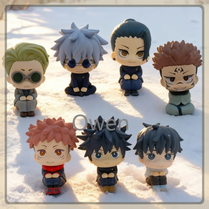 Gojo Fushiguro Sukuna Jujutsu Kaisen Sitting Pose Figure PVC Q Version Action Statue Desk Pal Gift Anime Collectible Model Toys