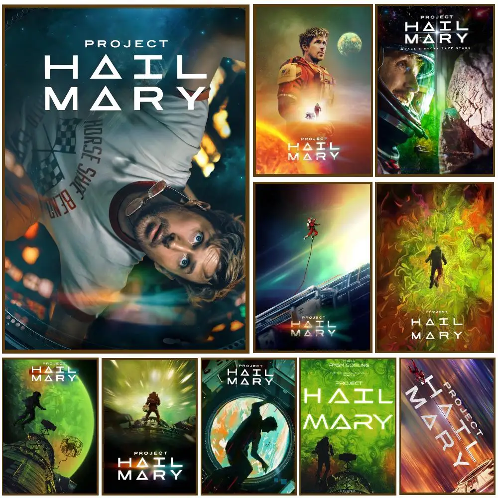 Project Hail Mary Novel Adventure Poster Self-adhesive Advanced Aesthetic Printing Paper Wall Art for Living Room Home Decor
