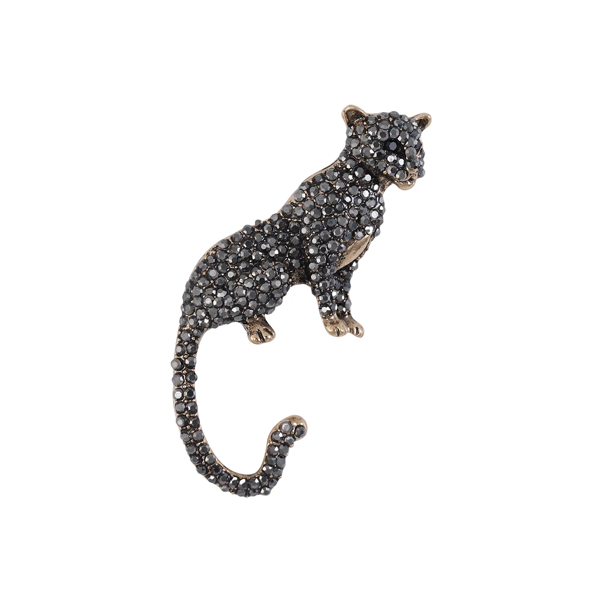 2023 New European and American trendy retro rhinestone cheetah brooch suit accessories fashion clothing accessories