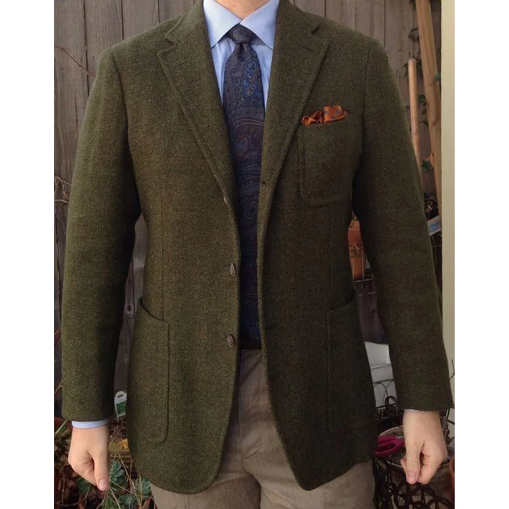 

Mens Slim Fit Herringbone Blazer Single Breasted Breathable Comfort Business Casual Suit Jacket Lightweight Formal Mens Outerwea