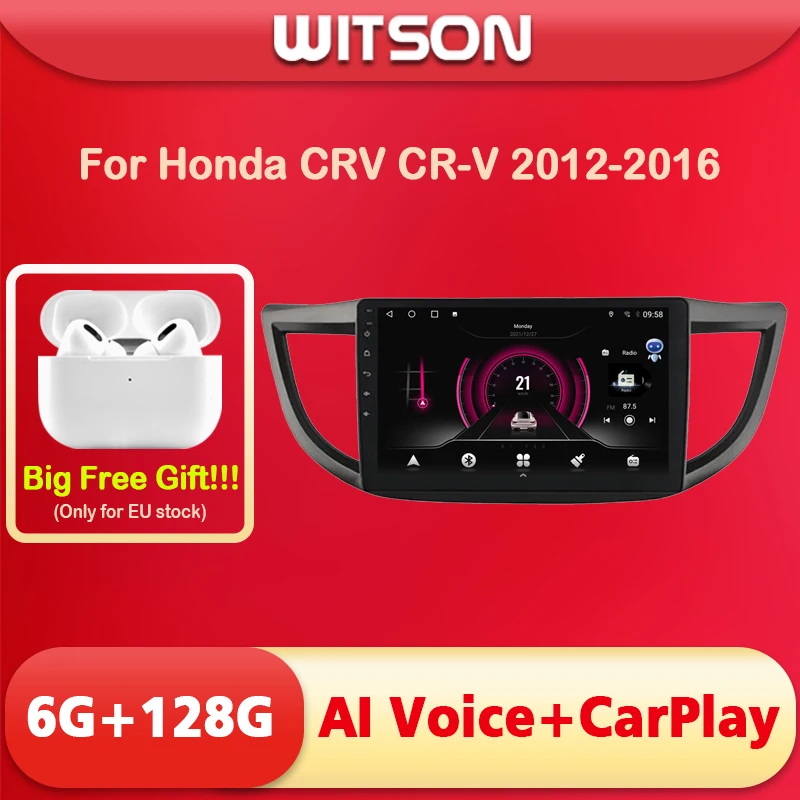 WITSON Auto Stereo Multimedia Android AI VOICE Player GPS MAP For Honda CRV CR-V 2012-2016 Vehiclel Video FM Navigation