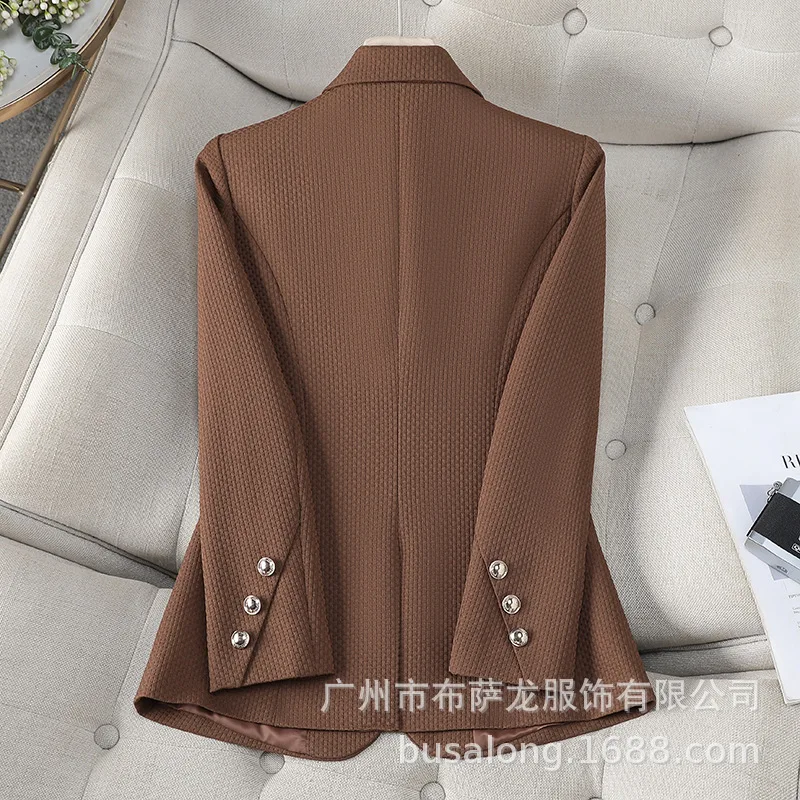 2025New بدلة على الموضة أنيقة المرأة عادية كم طويل سترة المهنية المرأة الرسمية سترة واحدة Workwear8886