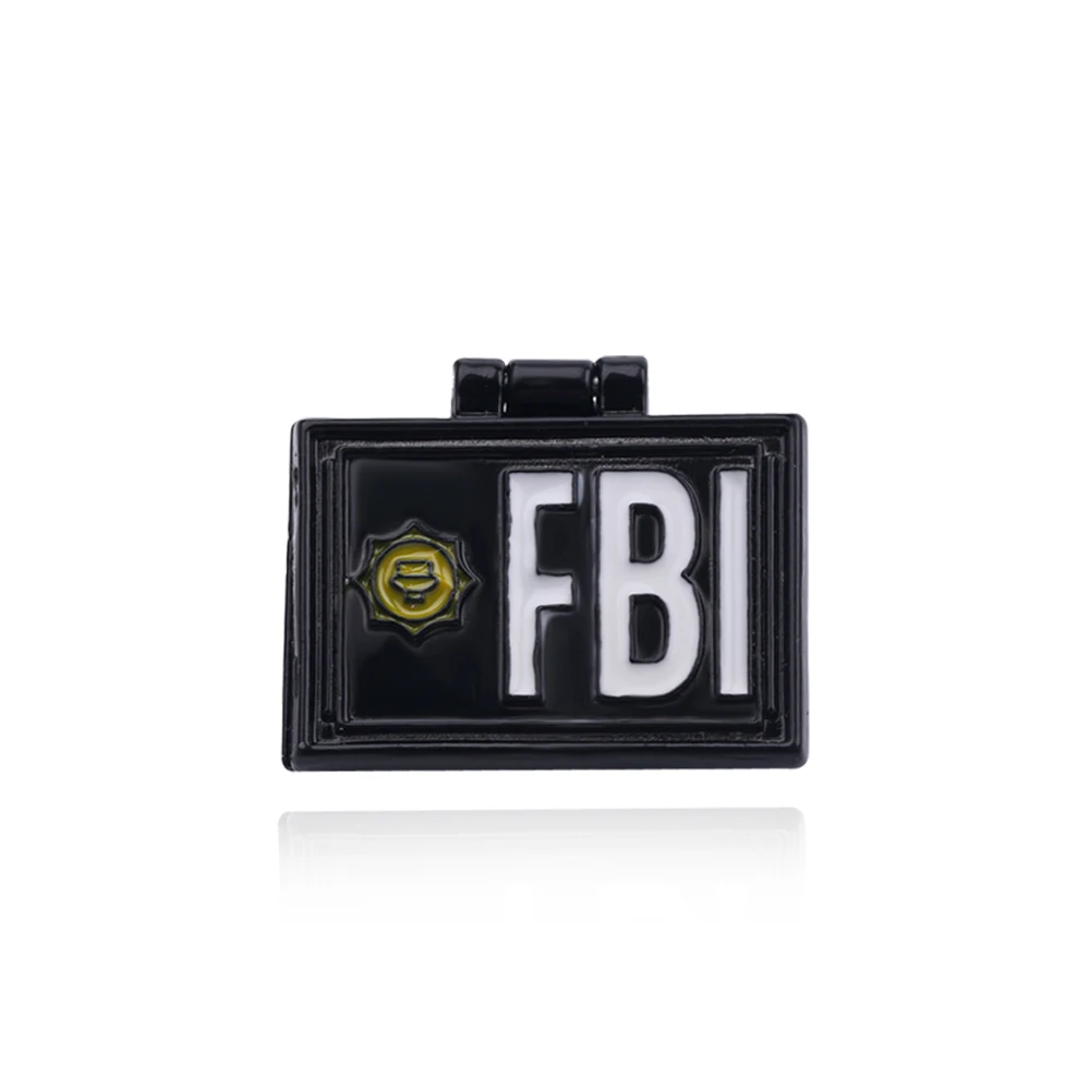 FBI  Business Card SPECIAL AGENT Flipping Brooch Punk  Enamel Pins Personality for Backpack Clothing Accessories Gifts