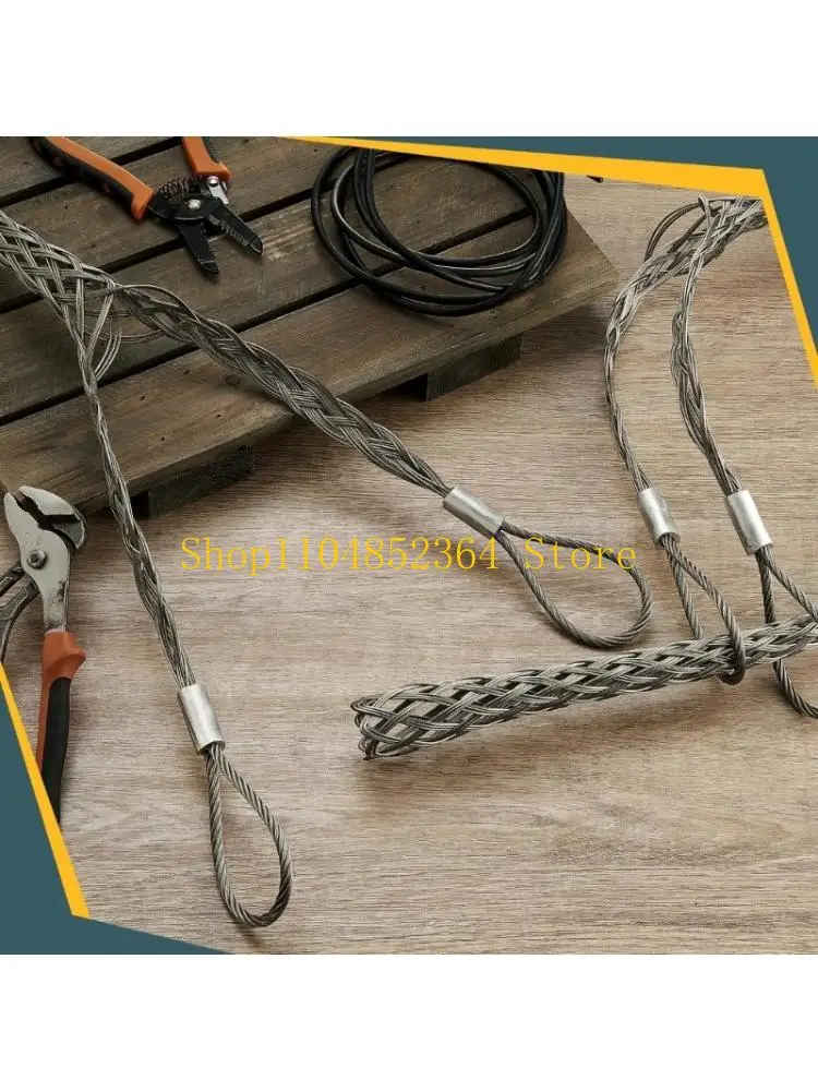 652F 2Pcs Cable Pulling Grip Steel Wire Mesh Cable Sock 31.5Inch for Wire Pulling Through Conduits, Wall,Electrical Work
