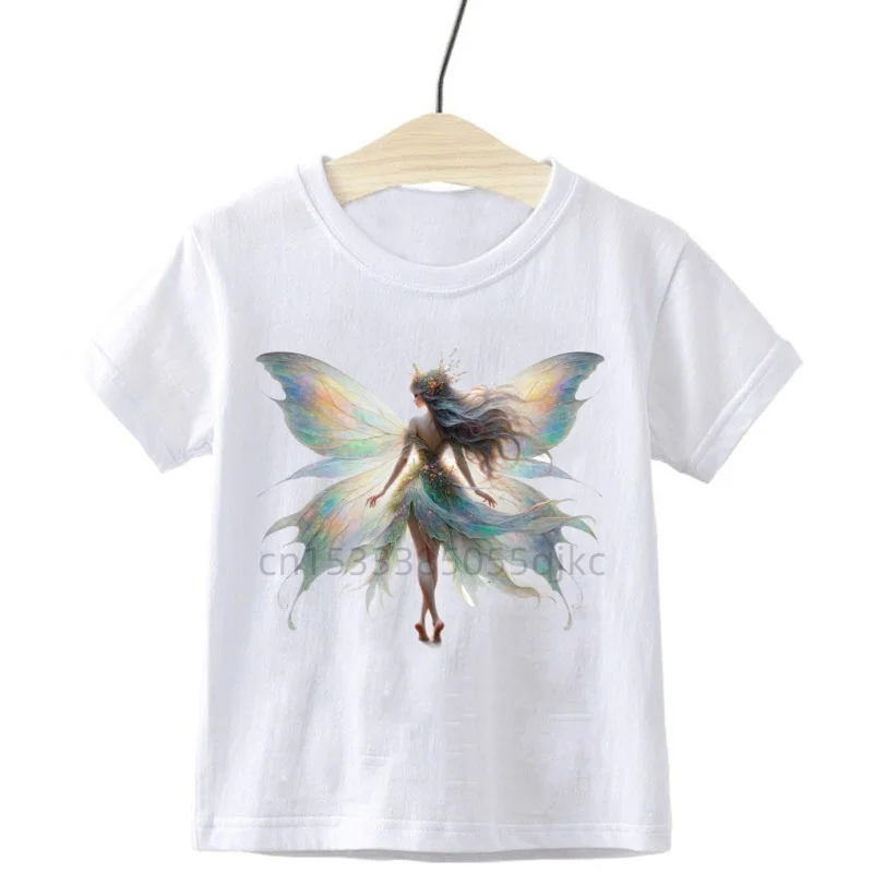 Forest Fairy Mysterious Magic Children's T-shirt Girls' Fantasy Butterfly Wings Top