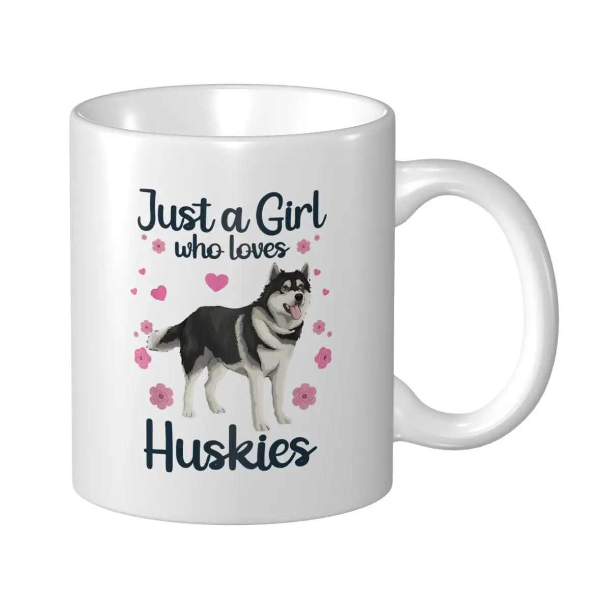 Mark Cup Mug Huskies Husky siberiano amantes de los perros solo una chica que ama tazas de café té leche taza de agua tazas de viaje para oficina hogar