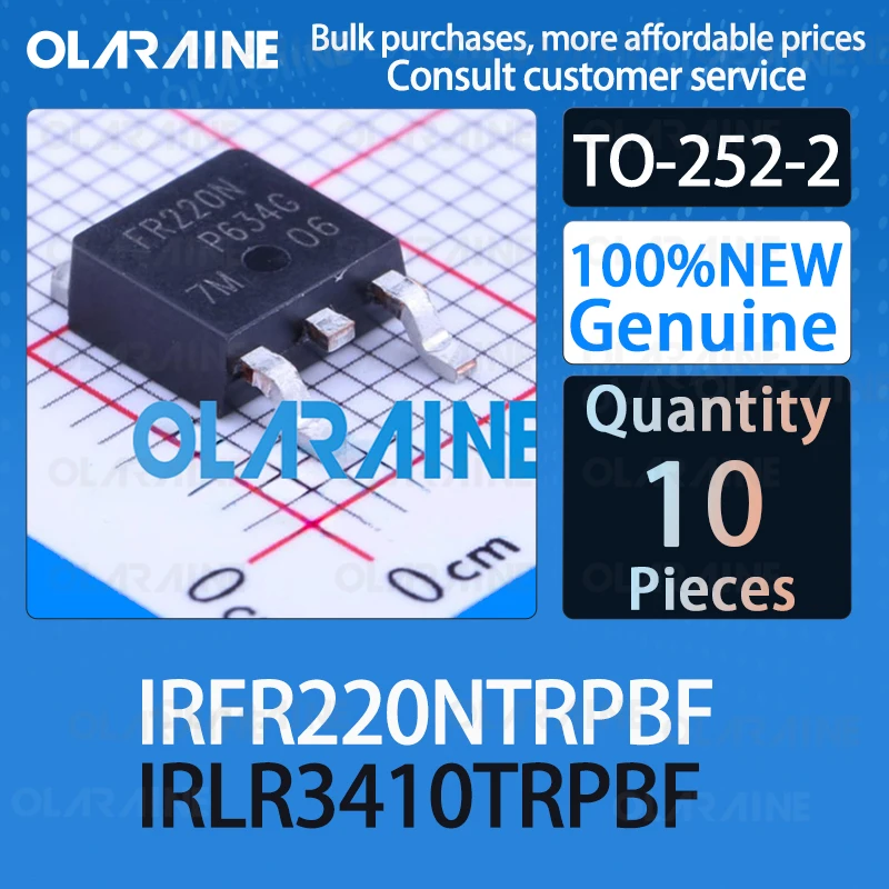 

IRFR220NTRPBF IRLR3410TRPBF TO-252-2 100%NewTransistor MOSFET N-Channel HEXFET 600mOhms 15nC IC chip circuit controller OLARAINE