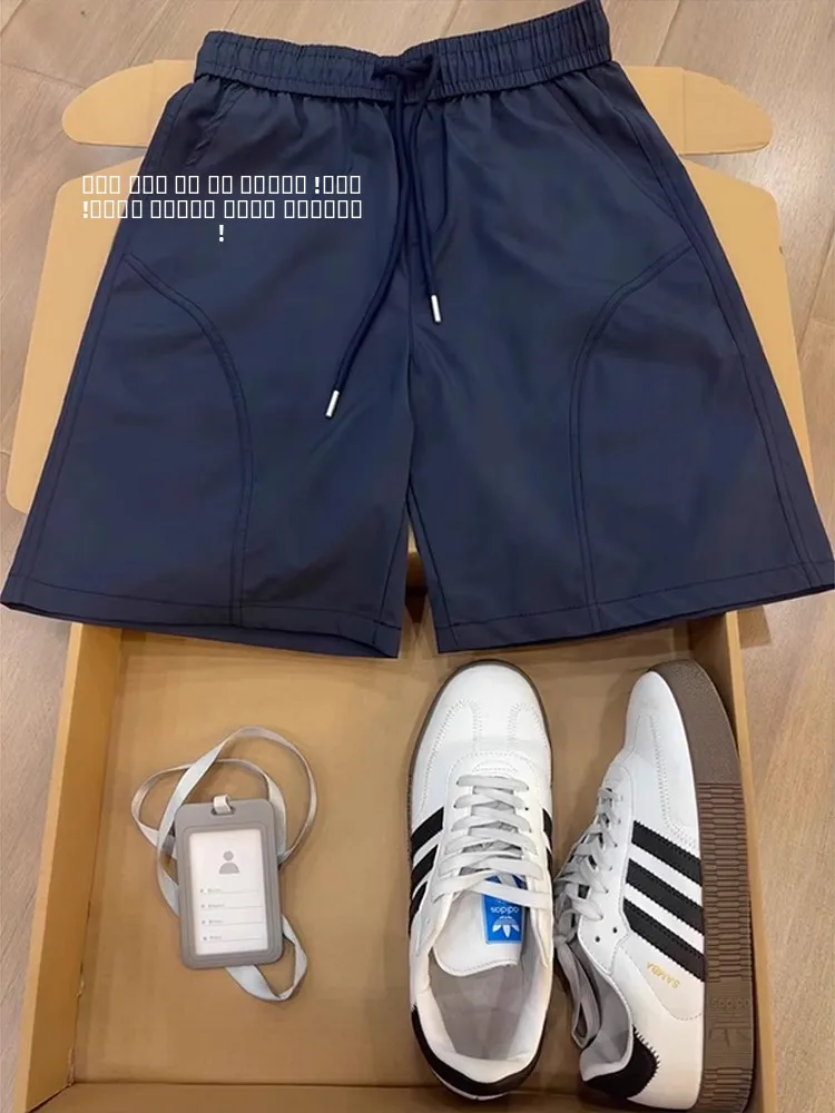 

Qui Dry Ice Silk Мужские рта Летние американские спортивные брюки с наклонным вырезом Пляжные брюки Cleanfit Нейлоновые повседневные прямые брюки свободного кроя...