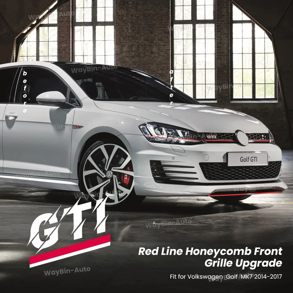 Car Front Grille Upgrade For VW Golf 7,7.5 Rline GTI R 2014-2020