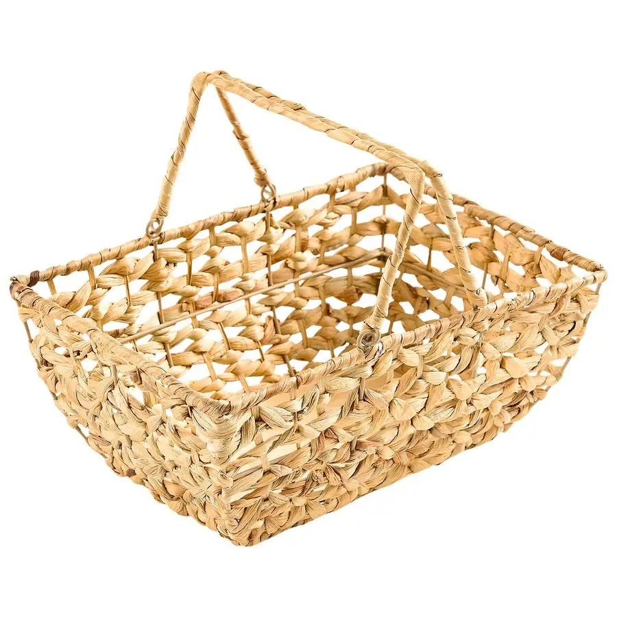 

Picnic Basket with Handles, Wicker Baskets with Wooden Base for Picnic, Camping amp Storage Basket
