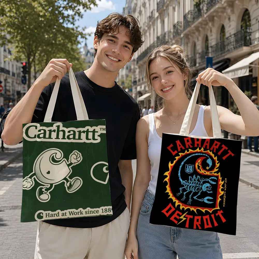 Bolsas de Almacenamiento Decorativas C-Carhart, Bolsas de Lona Reutilizables, Ideales para la Escuela, Trabajo, Compras, como Regalo