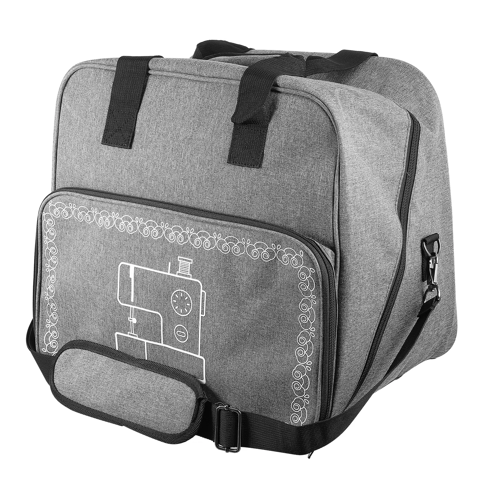 حقيبة ماكينة خياطة شديدة التحمل من قماش أكسفورد معززة بخياطة ذات سعة كبيرة لجميع أدوات الخياطة #4