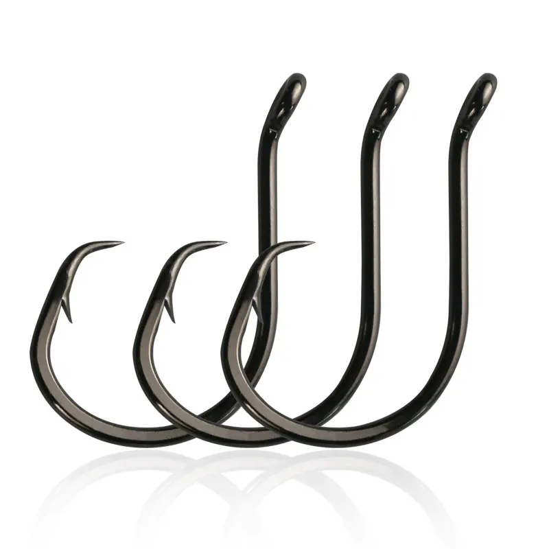 

7384 thick octopus hooks, devil hooks, eagle beak hooks, and sea hooks in high carbon steel stock.