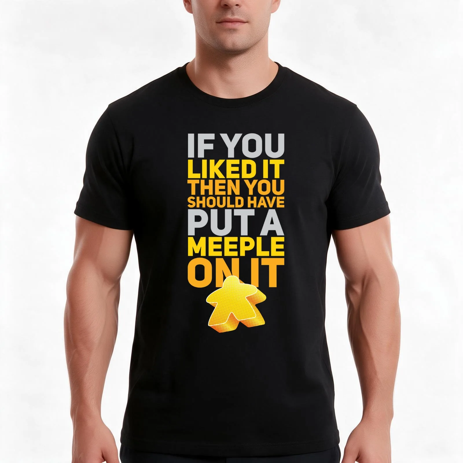 Should Have Put a Yellow Meeple On It T-Shirt, Summer Casual Cotton Tee, Oversized Streetwear Tops, Vintage Graphic Print