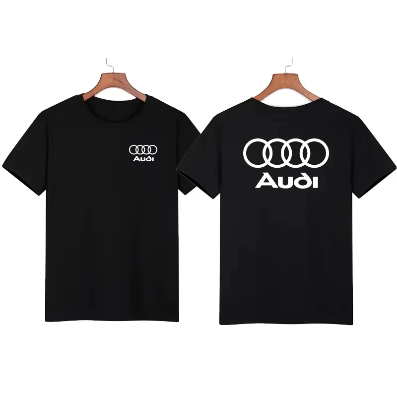 

Новая футболка Audi с короткими рукавами, модная летняя мужская и женская элитная брендовая спортивная хлопковая футболка, удобный топ